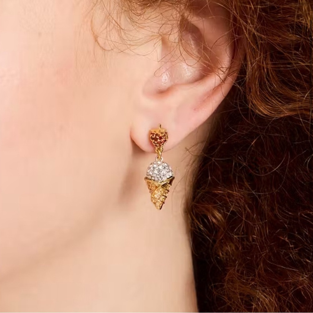 Kate Spade‎ What A Snack Strawberry Ice Cream Drop Earrings NEW